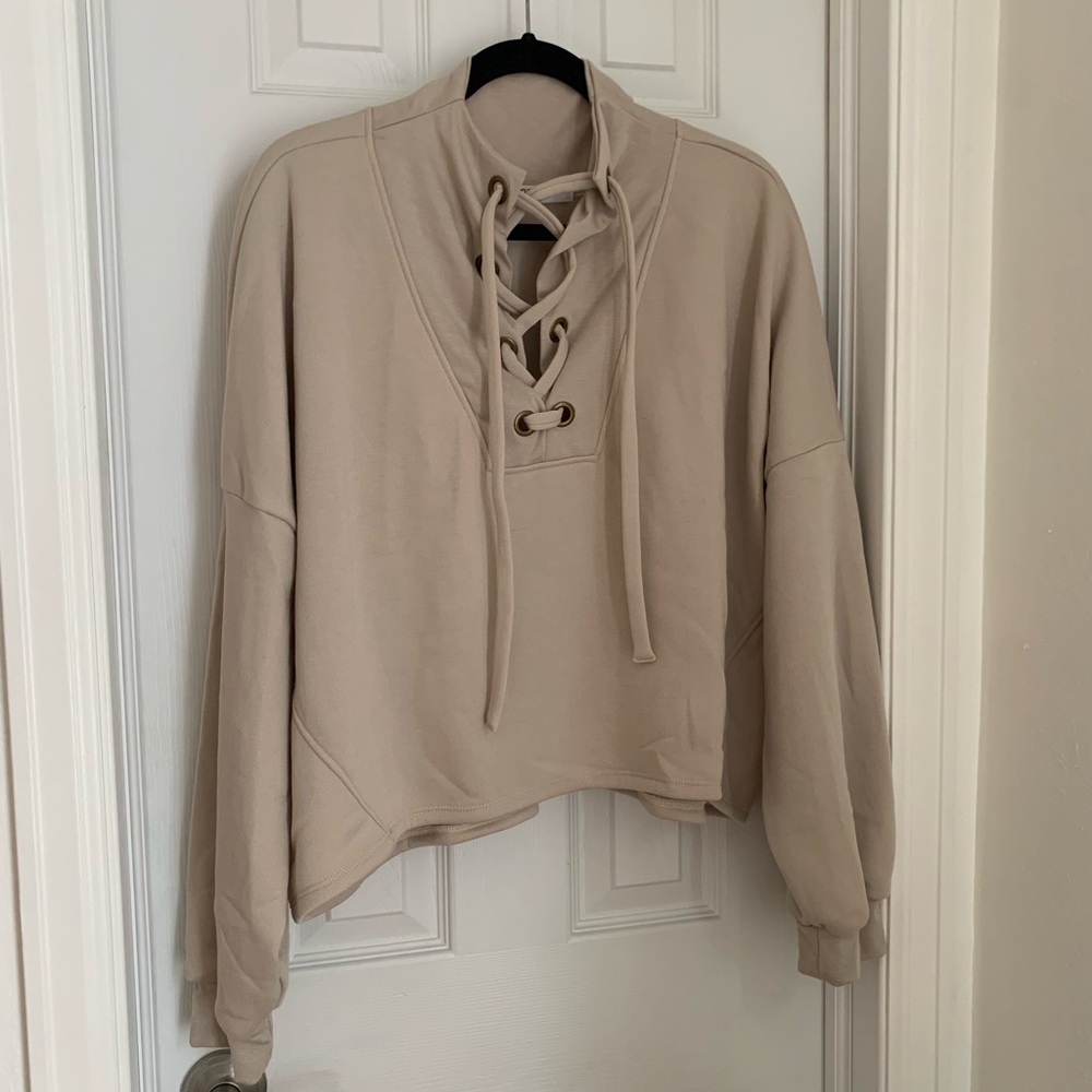 Vici Lace Up Pullover Sweater
